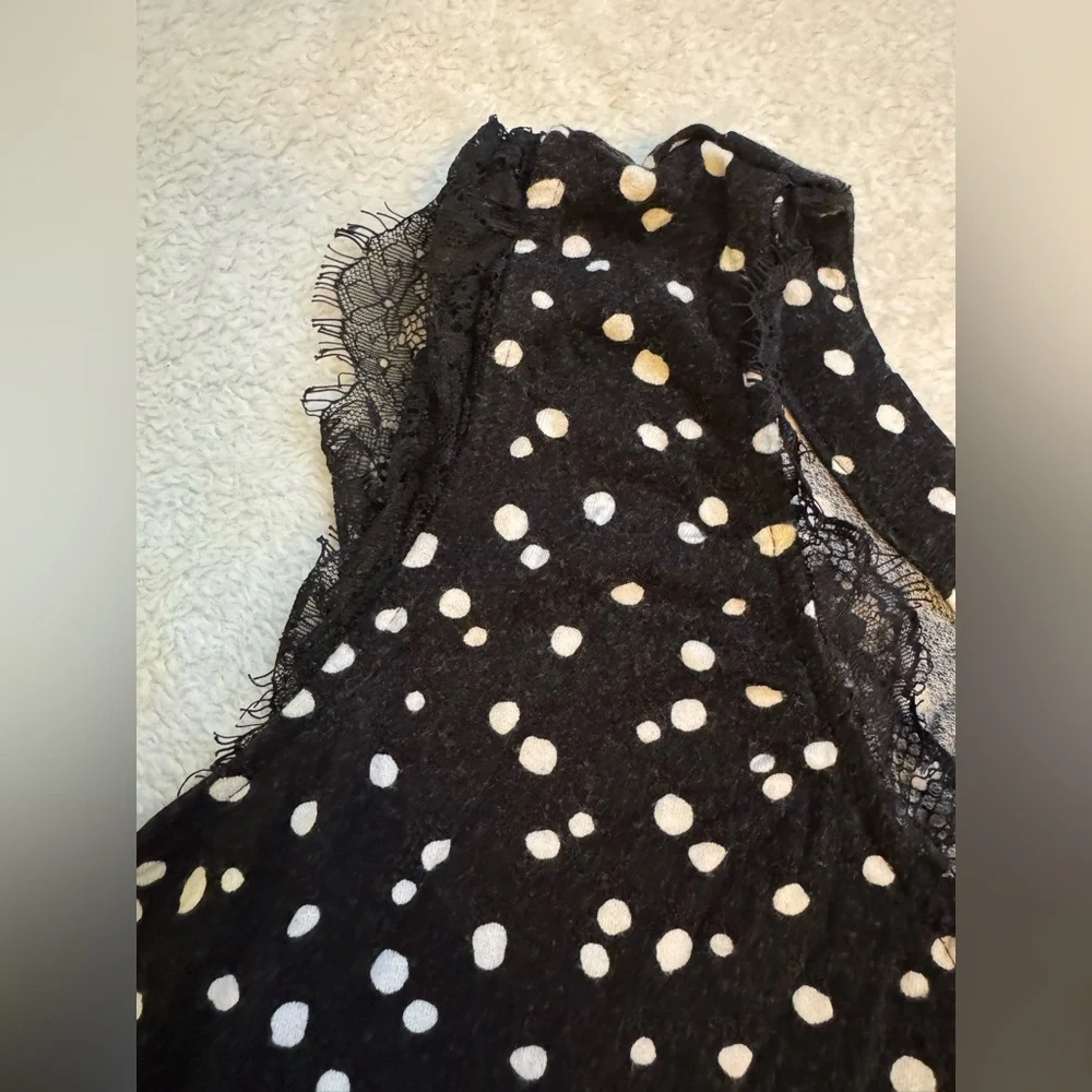 Maurices Black & White Polka Dot Lace-Trim Tank (Plus Size, 1, Women) - Picture 7 of 9